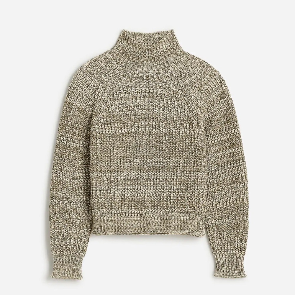 Marled Cotton Mockneck Sweater